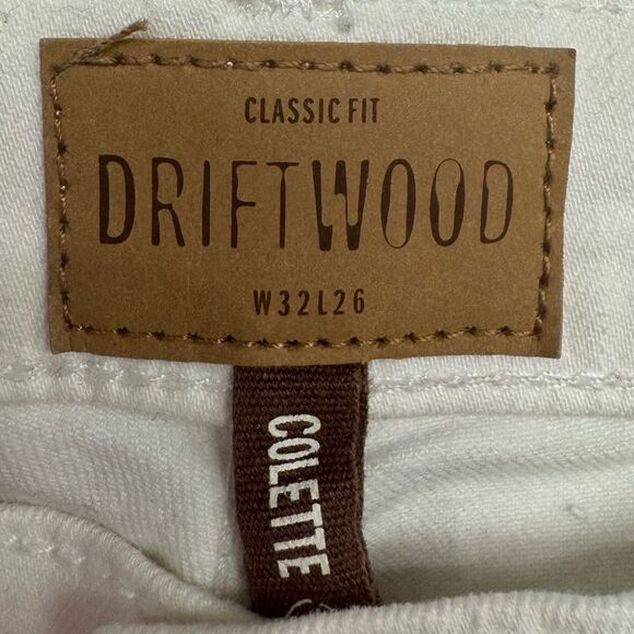 Driftwood Anthropology White cuffed jeans crops size 32 - Picture 4 of 15
